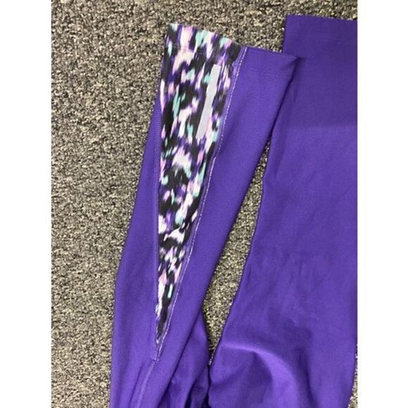 Nike Dri-Fit Women's Abstract Athletic Capri Leggings Purple Medium - Picture 3 of 6